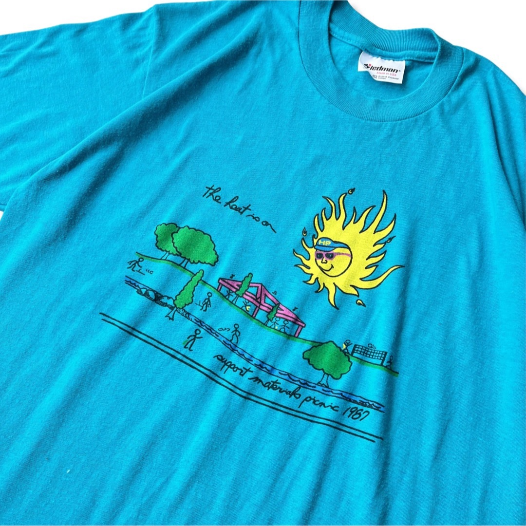 TEDMAN(テッドマン)の【ビンテージ】80s 太陽 サングラス アートプリント半袖Tシャツ L USA製 メンズのトップス(Tシャツ/カットソー(半袖/袖なし))の商品写真