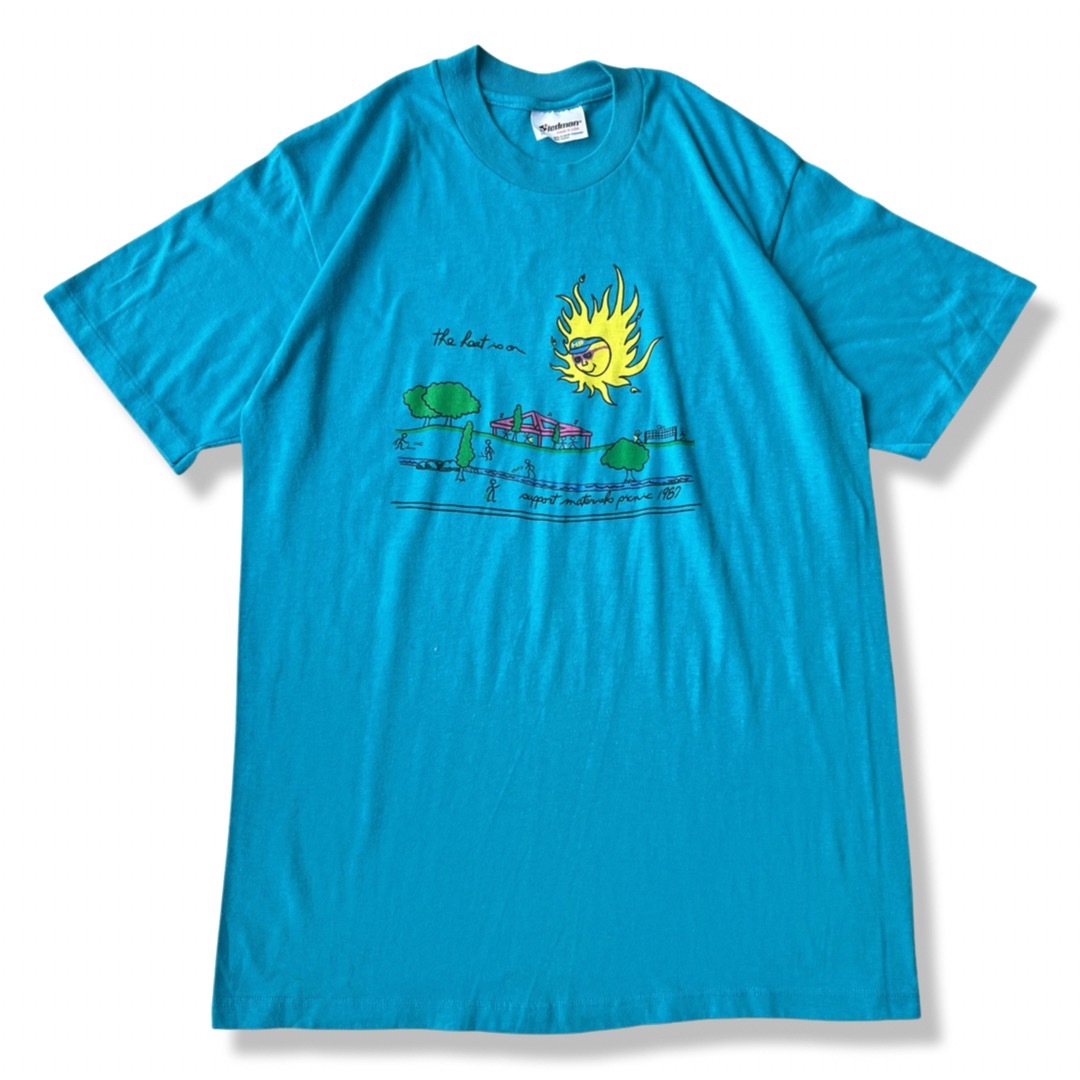 TEDMAN(テッドマン)の【ビンテージ】80s 太陽 サングラス アートプリント半袖Tシャツ L USA製 メンズのトップス(Tシャツ/カットソー(半袖/袖なし))の商品写真