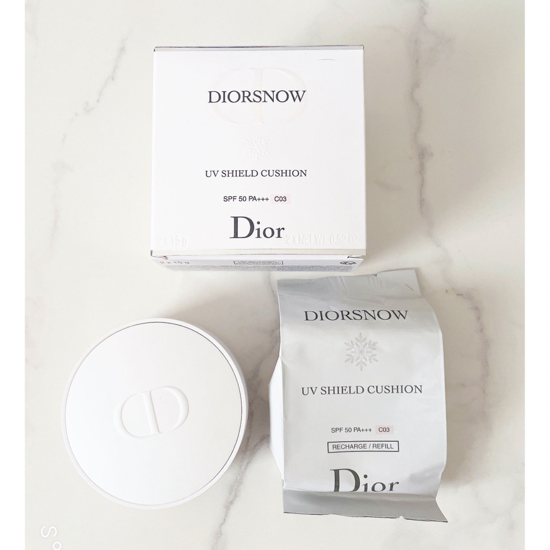 Dior(ディオール)の1度のみ使用/スポンジ未使用☆ディオールスノー UVシールドクッション c03 コスメ/美容のベースメイク/化粧品(ファンデーション)の商品写真