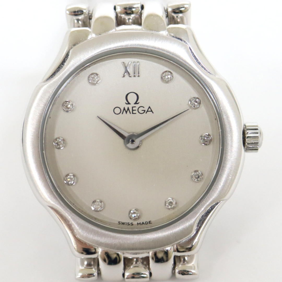 【OMEGA】オメガ デヴィル クォーツ 腕時計 無垢 11PD ダイヤ 750 WG シルバー文字盤 /br2404kt