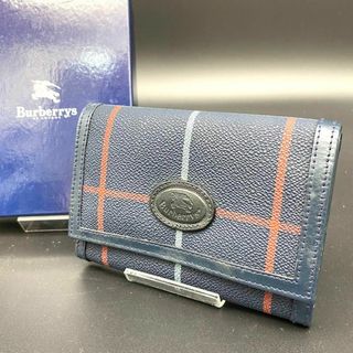 バーバリー(BURBERRY)の【良品】Burberrys 三つ折り　財布　ノバチェック　ネイビー　小銭入れ(折り財布)