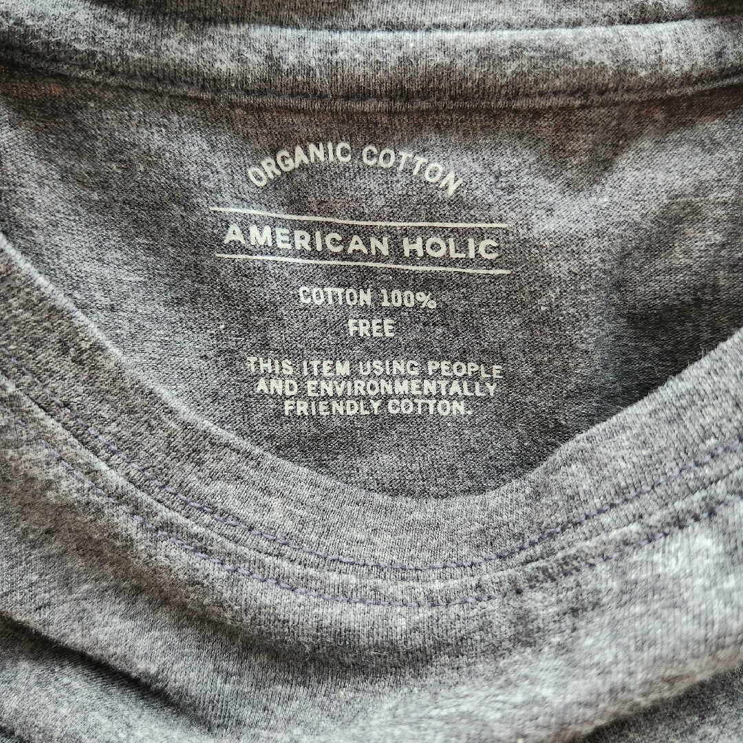 AMERICAN HOLIC(アメリカンホリック)のAMERICAN HOLIC COTTON Tシャツ 袖無し チャコールグレー レディースのトップス(Tシャツ(半袖/袖なし))の商品写真