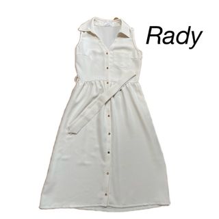 レディー(Rady)の【美品】Rady レディ ウエストリボン付き ノースリーブワンピース(ひざ丈ワンピース)