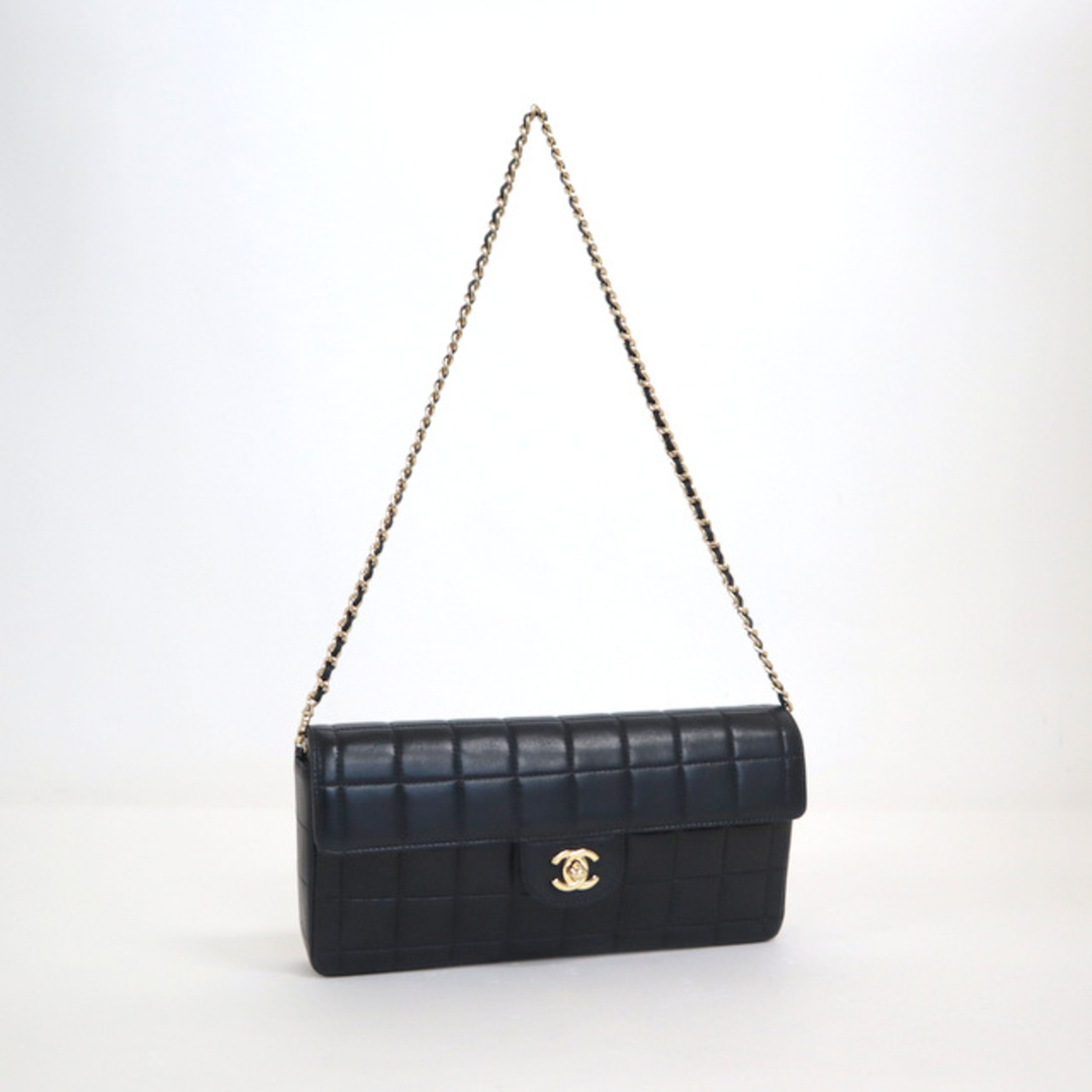 CHANEL】シャネル ショルダーバッグ チョコバー ラムスキン ブラック ...