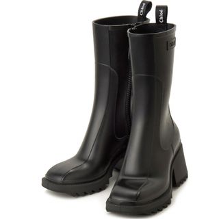 クロエ(Chloe)のクロエChioe Betty レインブーツ　新品Rain  Boots ブラック(レインブーツ/長靴)