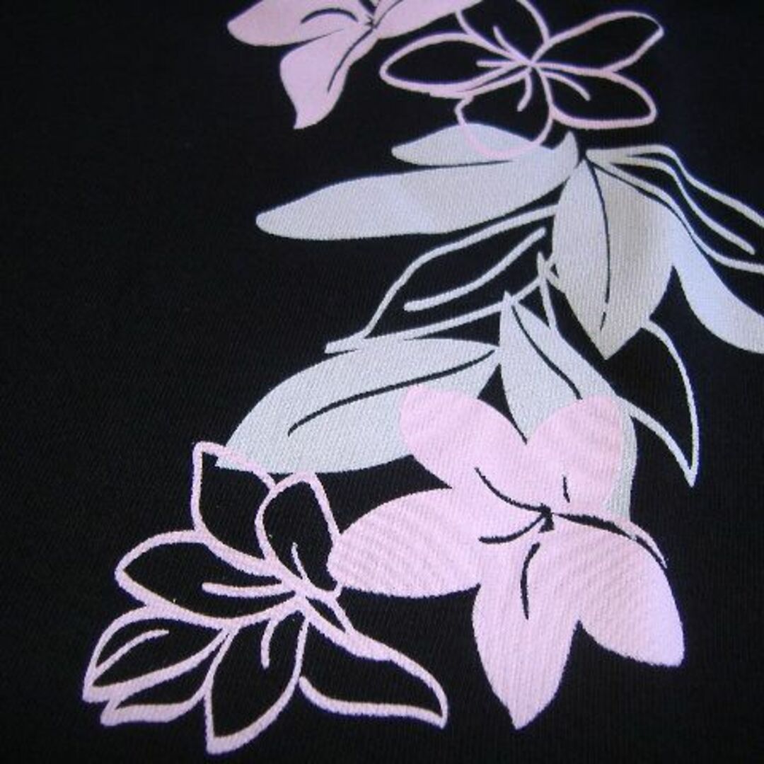 半袖Tシャツ☆縦長プリント☆プルメリア☆黒☆Mサイズの通販 by palm21 半袖Tシャツ◎縦長プリント◎プルメリア◎黒◎Lサイズ