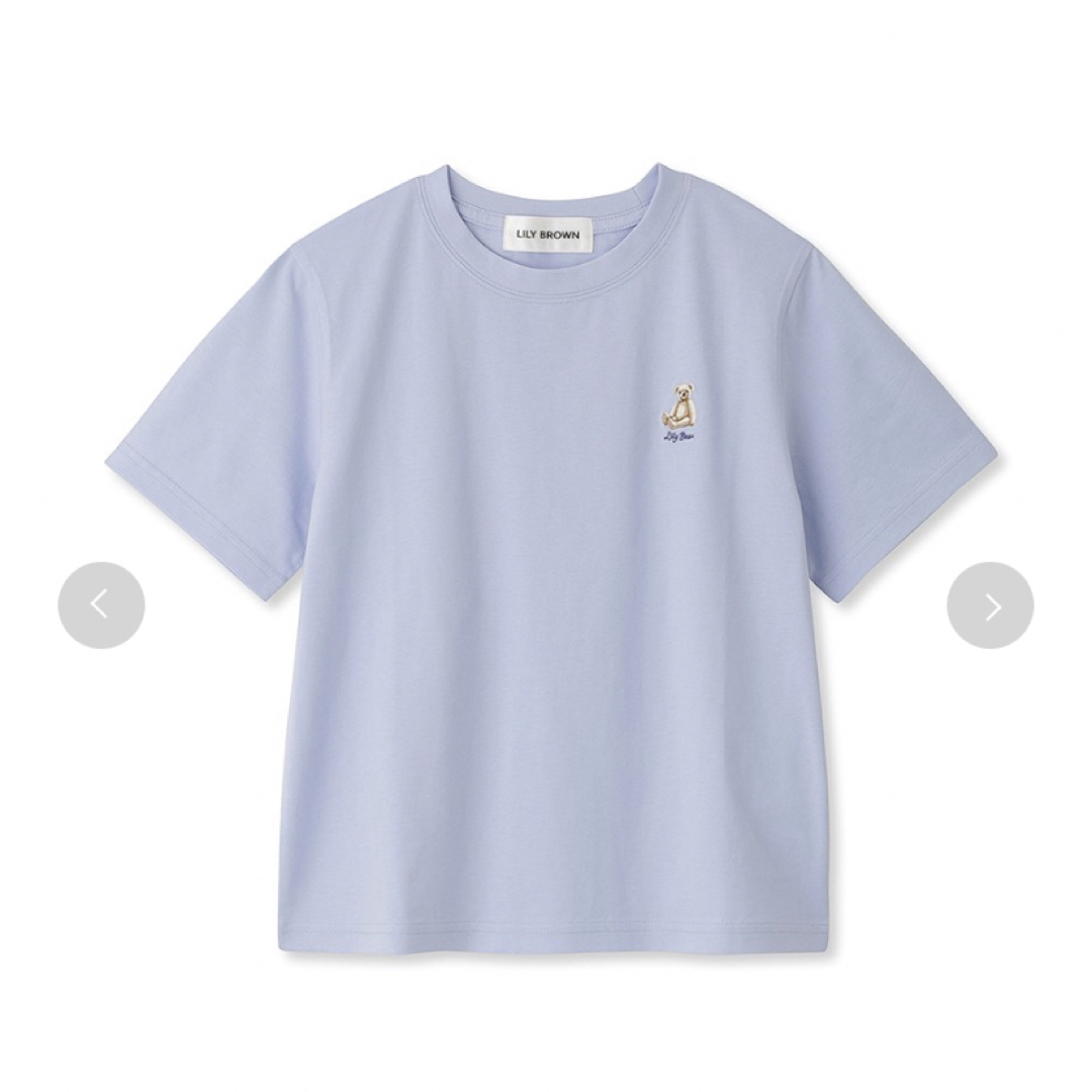 Lily Brown(リリーブラウン)の【WEB限定カラー】Lily BearＴシャツ　ブルー レディースのトップス(Tシャツ(半袖/袖なし))の商品写真