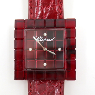 ショパール(Chopard)の【Chopard】ショパール アイスキューブ ビーマッド クオーツ 腕時計 プラスチック レッド 4Pダイヤ 12/7780/ok00707ng(腕時計)