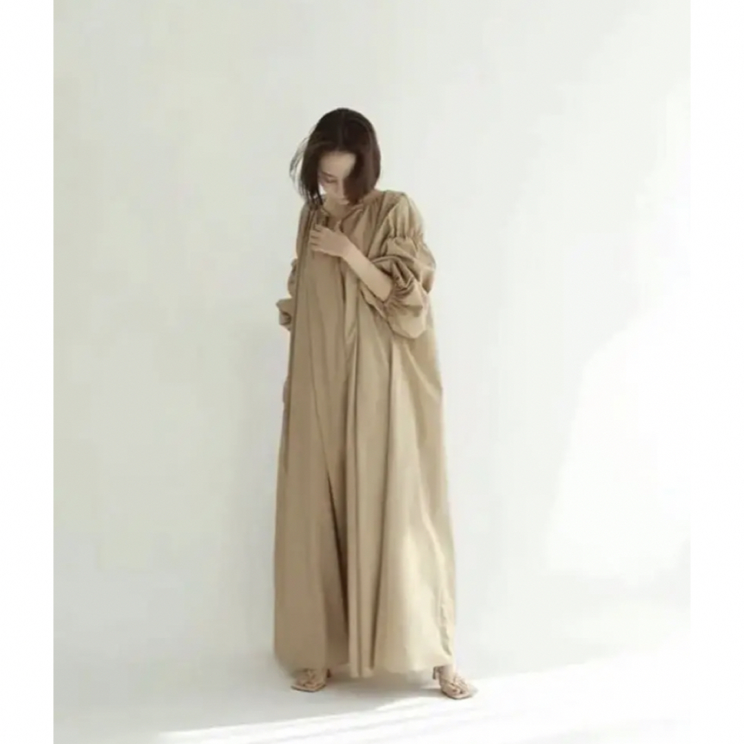 louren balloon sleeve gather dress