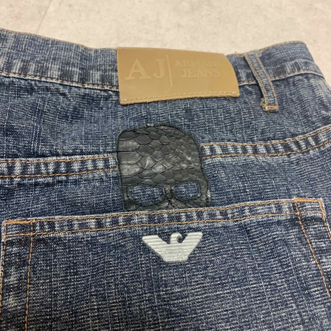 OLD ARMANI JEANS ドクロ　パッチ　デニム