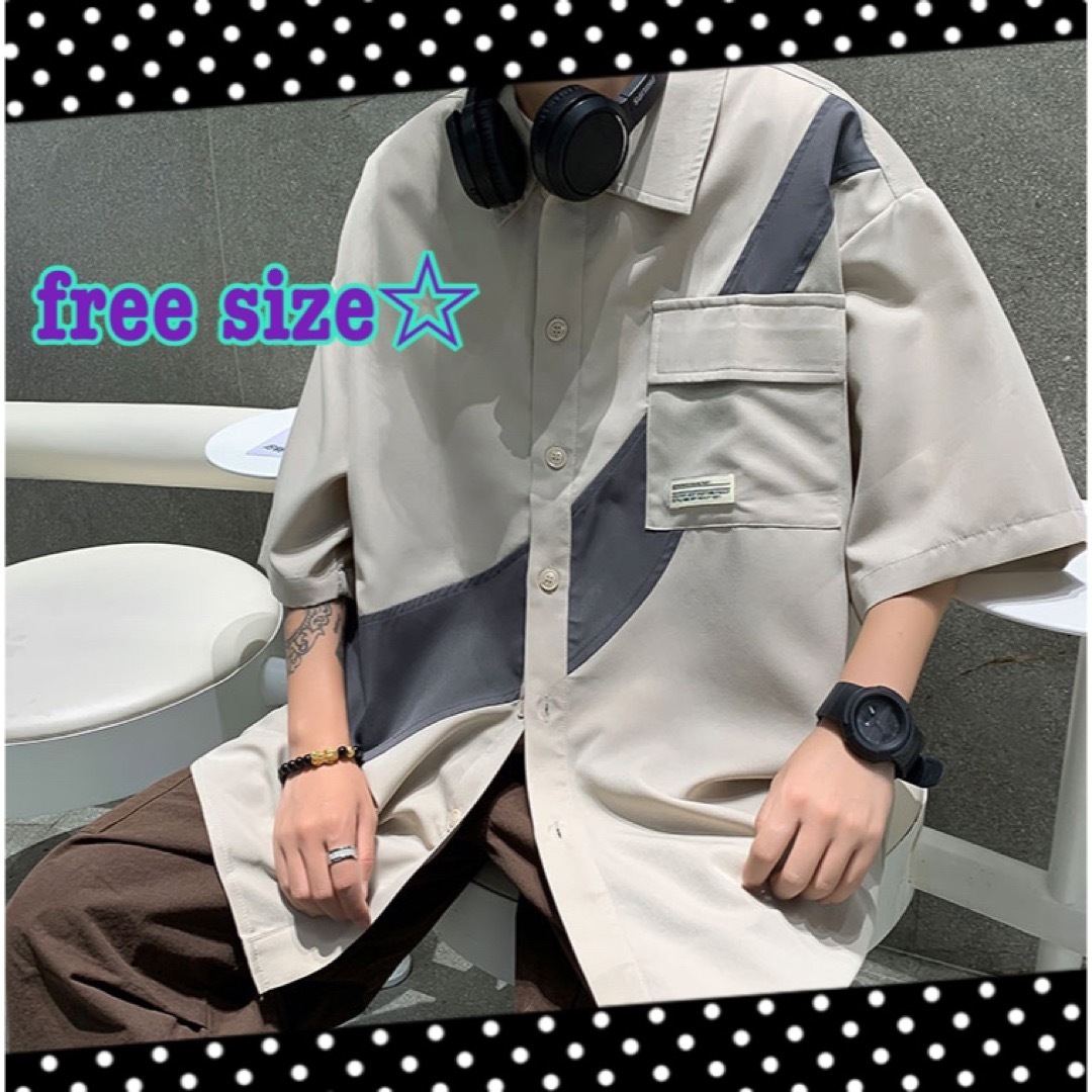 【SALE★】韓国風 カジュアル デザイン 半袖シャツ  ユニセックス メンズのトップス(シャツ)の商品写真