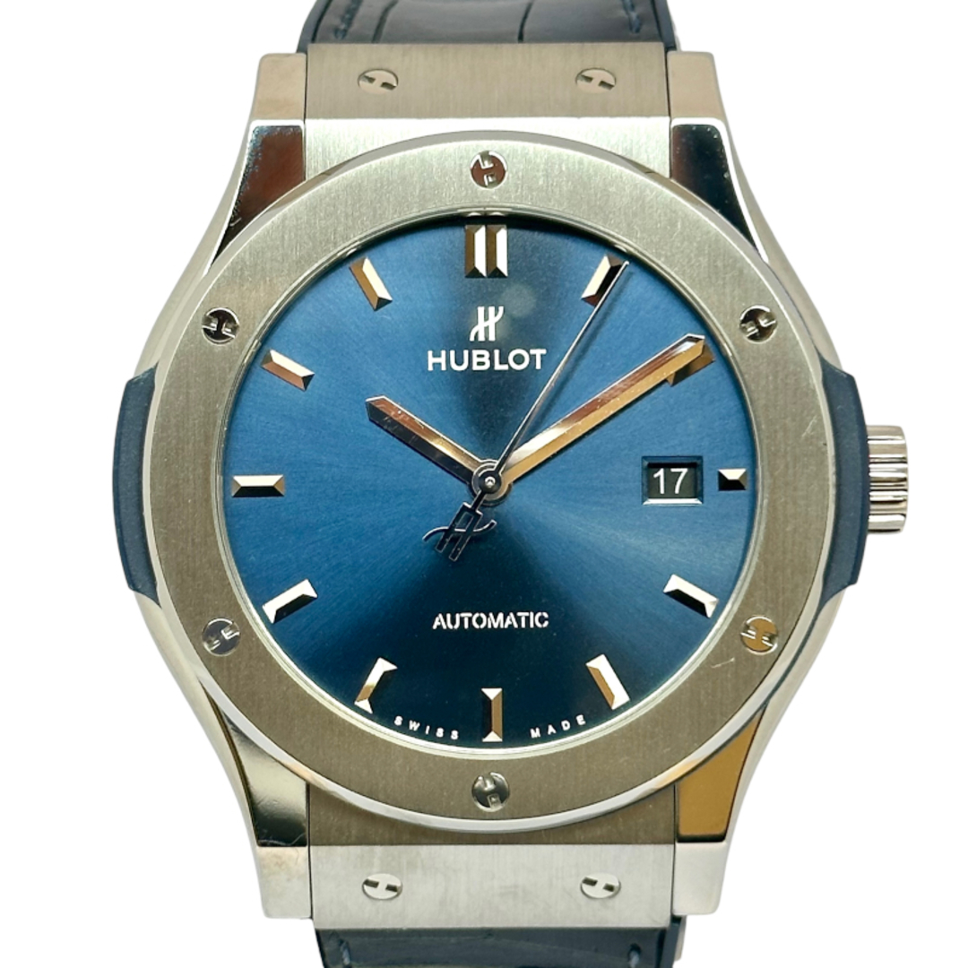 ウブロ HUBLOT クラシックフュージョン チタニウムブルー 542.NX.7170.LR チタン 自動巻き メンズ 腕時計