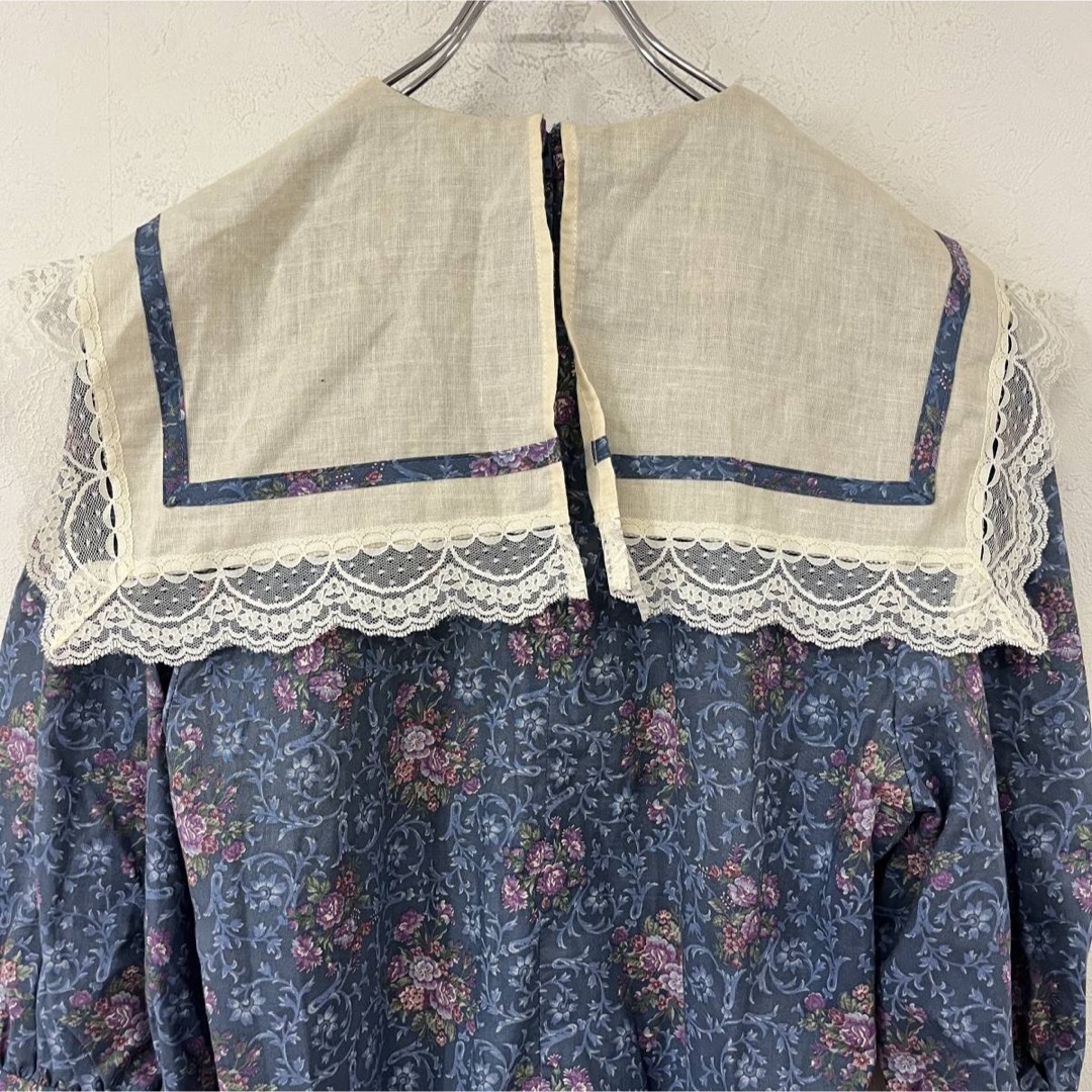 GUNNE SAX - ビンテージ 80s ガニーサックス レース 花柄 セーラー襟