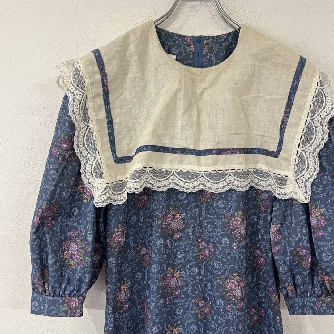 GUNNE SAX - ビンテージ 80s ガニーサックス レース 花柄 セーラー襟