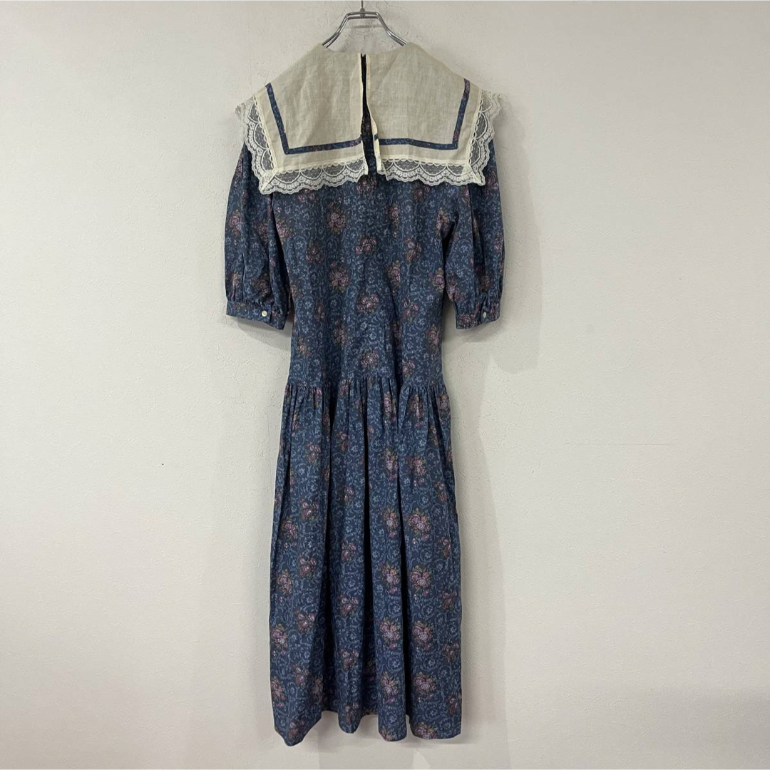 GUNNE SAX - ビンテージ 80s ガニーサックス レース 花柄 セーラー襟