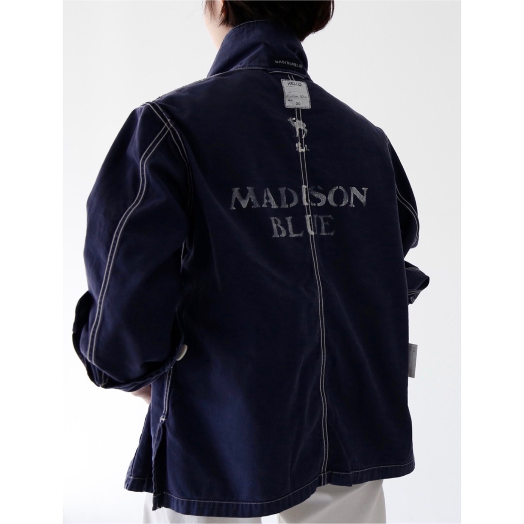 MADISONBLUE(マディソンブルー)の新品 マディソンブルー BACK SATIN WORK JKT ネイビー 00 レディースのジャケット/アウター(Gジャン/デニムジャケット)の商品写真