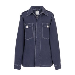 マディソンブルー(MADISONBLUE)の新品 マディソンブルー BACK SATIN WORK JKT ネイビー 00(Gジャン/デニムジャケット)