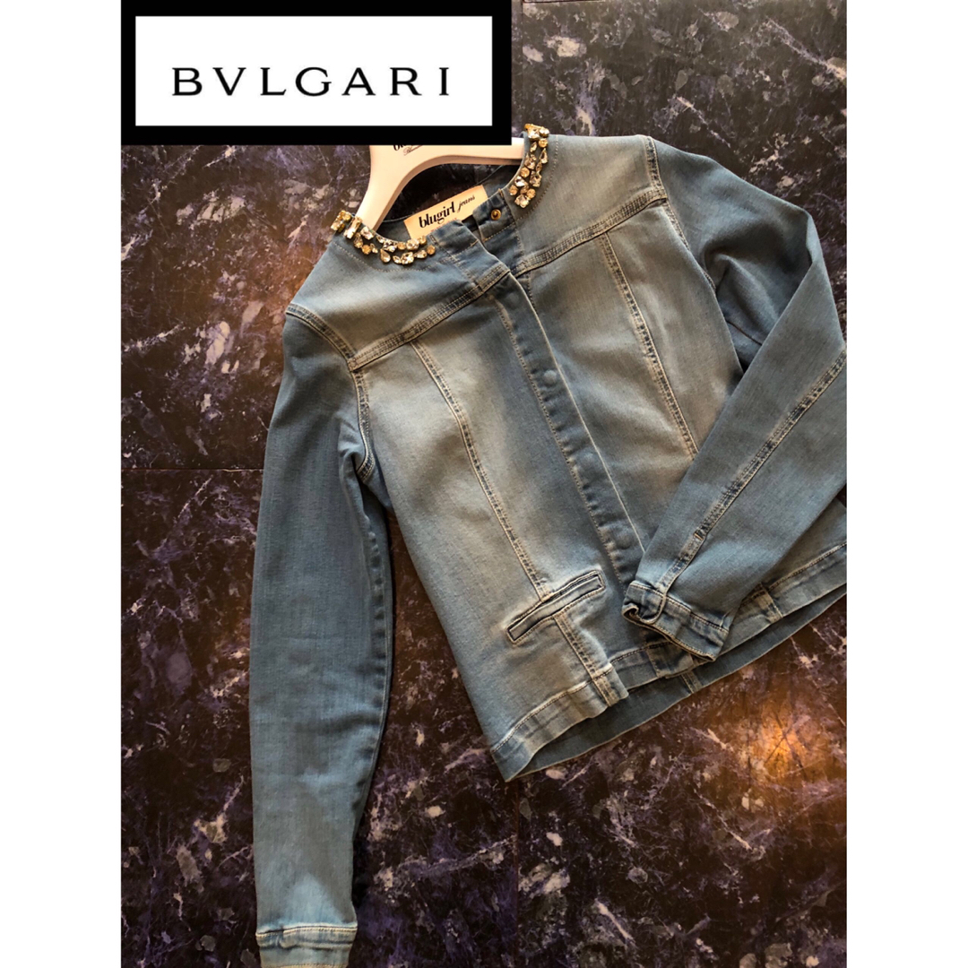 BVLGARI(ブルガリ)のブルガリデニムジャージジャケット　 レディースのジャケット/アウター(Gジャン/デニムジャケット)の商品写真