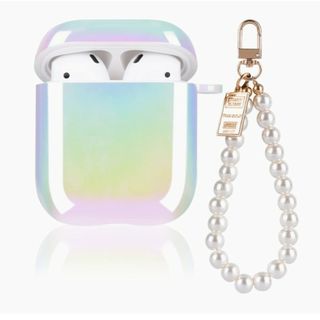 ❤️新品、未使用❤️AirPods1/2 キラキラケース　ホワイト　パール付き(ヘッドフォン/イヤフォン)