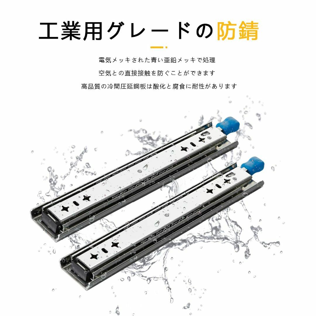 スライドレール AOLISHENG 重量用 2023年新型 二列ボールベアリング 長さ300-1000mm 幅53mm 耐荷重 100kg - 1