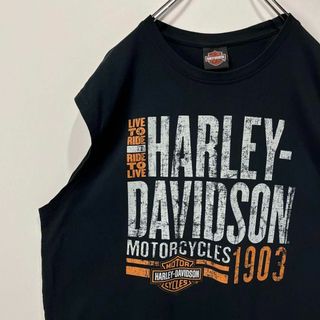 ハーレーダビッドソン(Harley Davidson)のハーレーダビッドソン　ビッグロゴ　タンクトップ　ブラック　ノースリーブ　XL(タンクトップ)