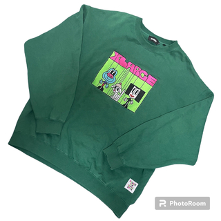 【完売品】FR2 エフアールツー 刺繍ロゴ スウェット 緑M 肉厚生地 ゆるダボ