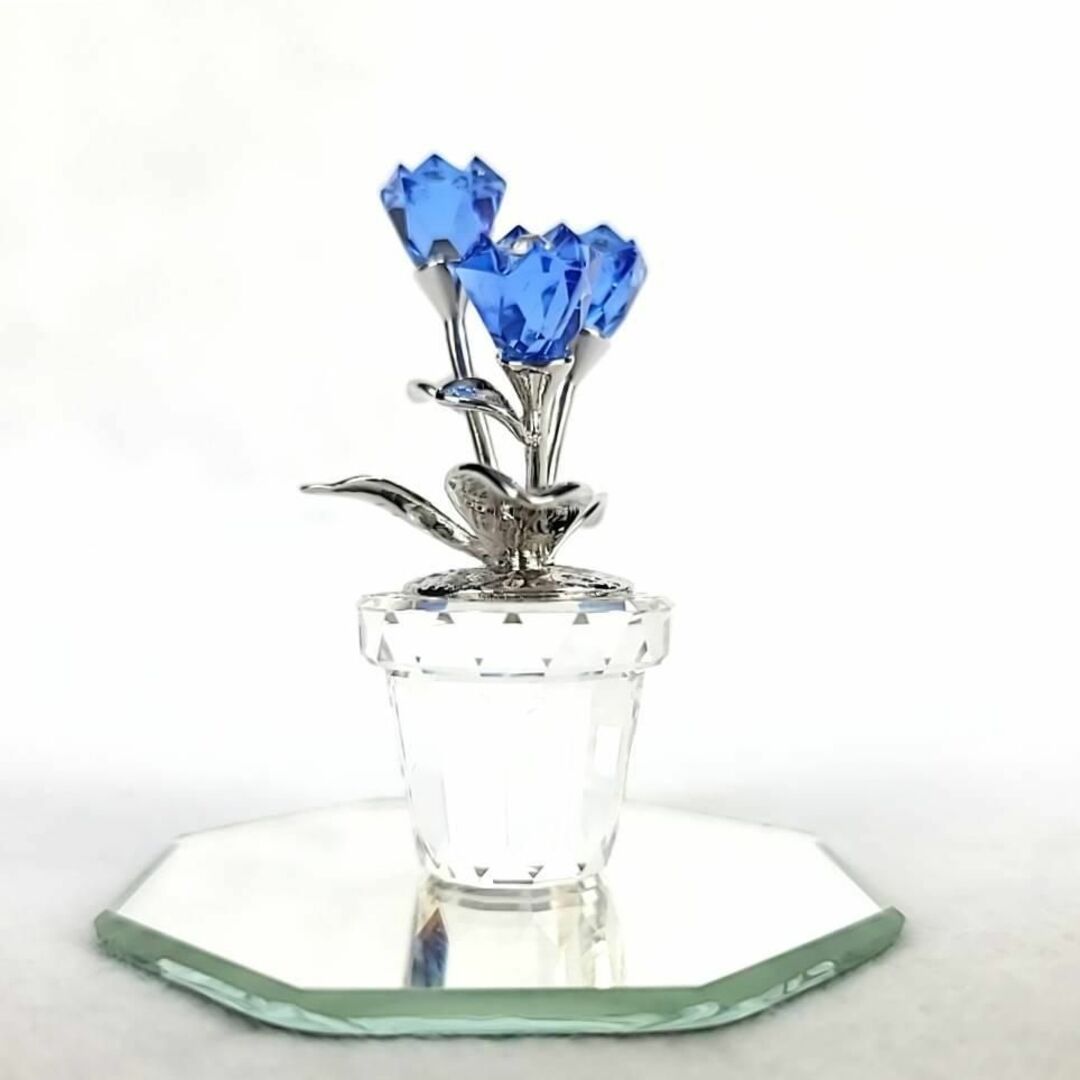 白木/黒塗り 希少⭐︎ SWAROVSKI スワロフスキー 忘れな草 勿忘草