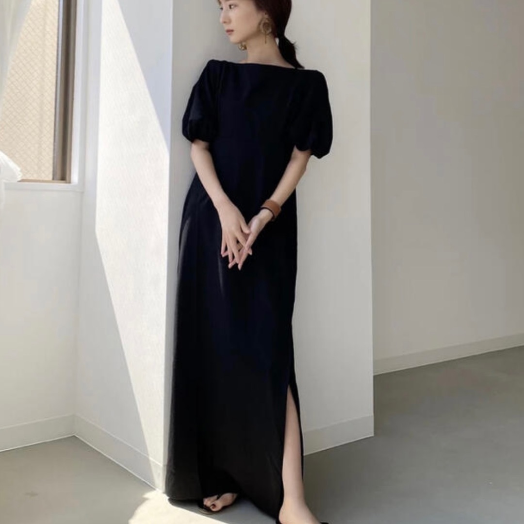 新品タグ付き louren puff sleeve onepiece - ロングワンピース/マキシ ...