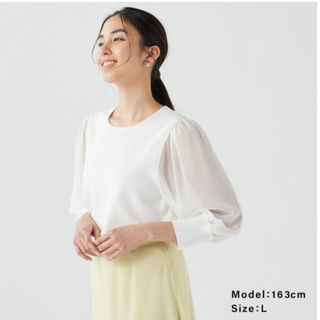 プラステ(PLST)の新品！未使用！紙タグ付！♥️PLST♥️シフォンスリーブドッキングセーター。Ｓ。(ニット/セーター)