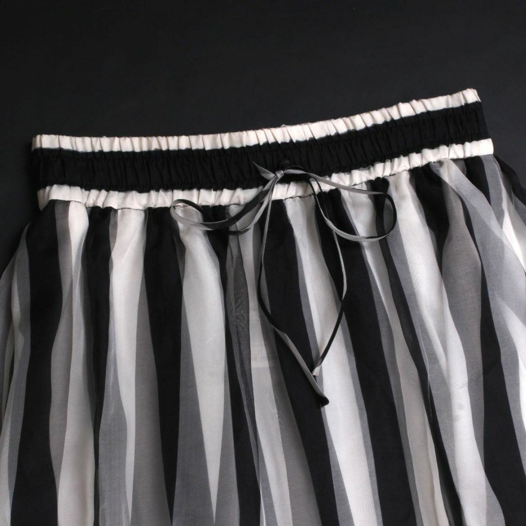 素材シルク100％新品 alice+olivia DIXIE MAXI STRIPED SKIRT