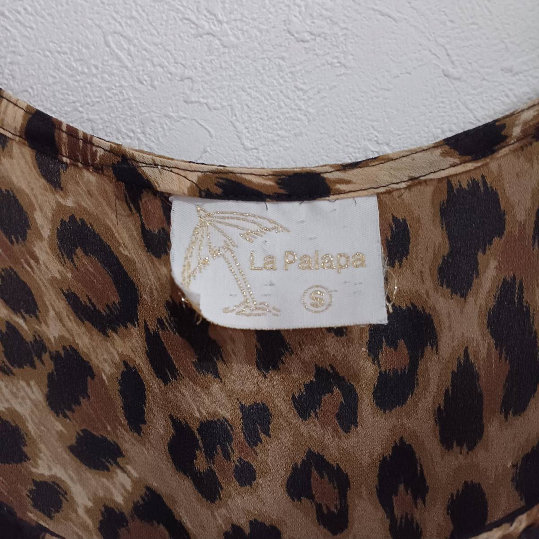 ビンテージ　La palapa レオパード　タンクトップ　ノースリーブ　デザイン レディースのトップス(タンクトップ)の商品写真