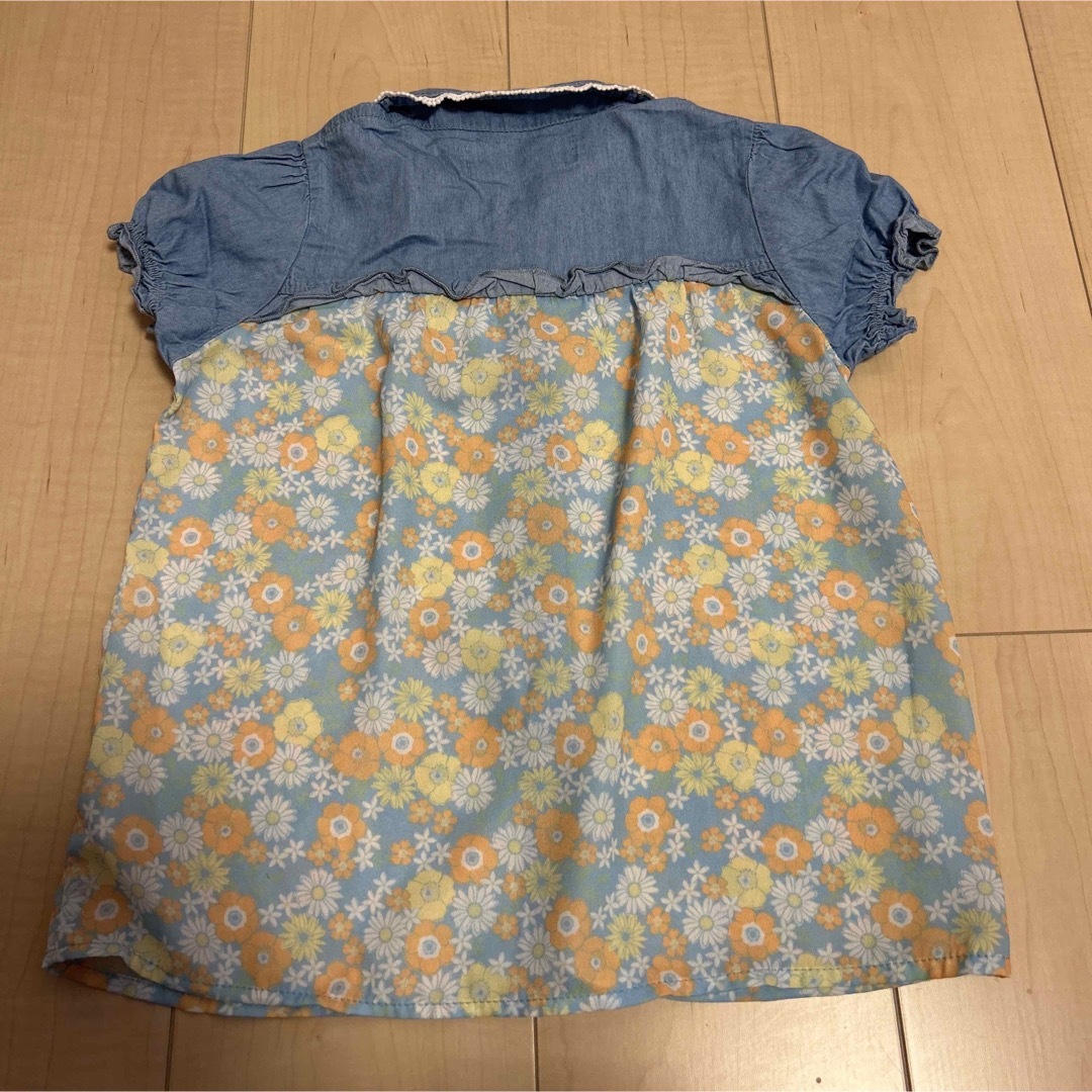 しまむら(シマムラ)の切り替えしブラウス キッズ/ベビー/マタニティのキッズ服女の子用(90cm~)(Tシャツ/カットソー)の商品写真