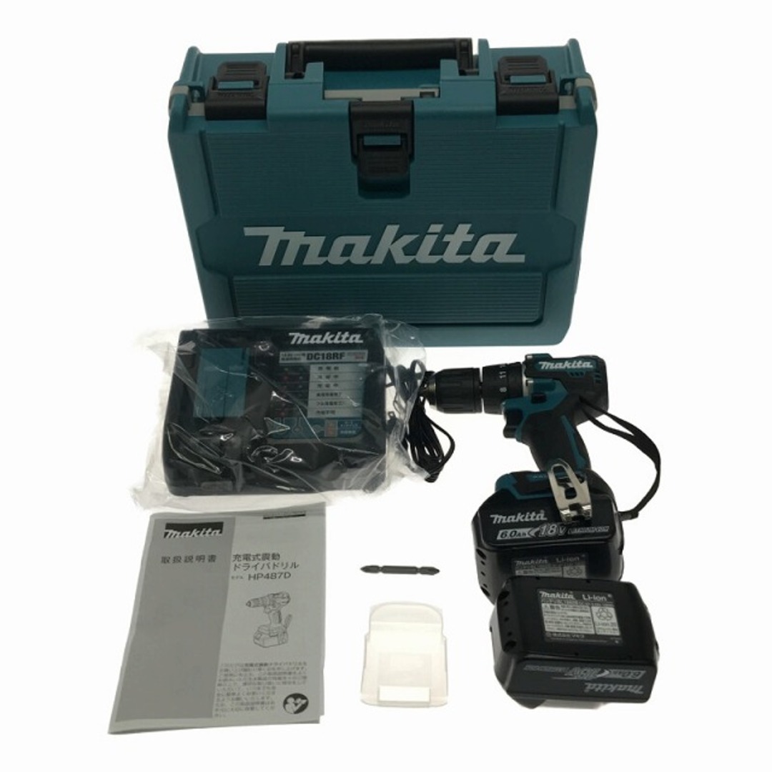 Makita ☆未使用品☆ makita マキタ 18V 充電式震動ドライバドリル HP487DRGX バッテリ2個(18V 6.0Ah) 充電器  ケース付き 74598の通販 by 工具販売専門店Borderless(ラクマ店)｜マキタならラクマ