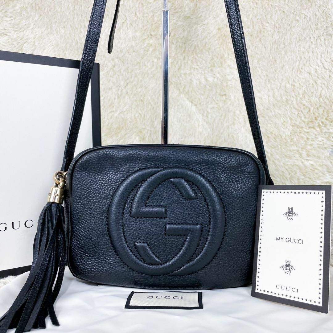 Gucci(グッチ)の付属品完備 GUCCI ソーホー スモールディスコ レザー ショルダーバッグ レディースのバッグ(ショルダーバッグ)の商品写真