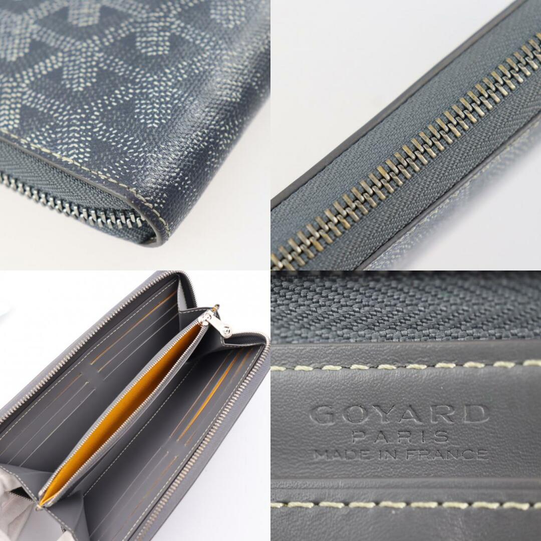 Aランク ゴヤール マティニョンジップGM 財布 ヘリンボーン GOYARD 黒 レディース ブラック レザー