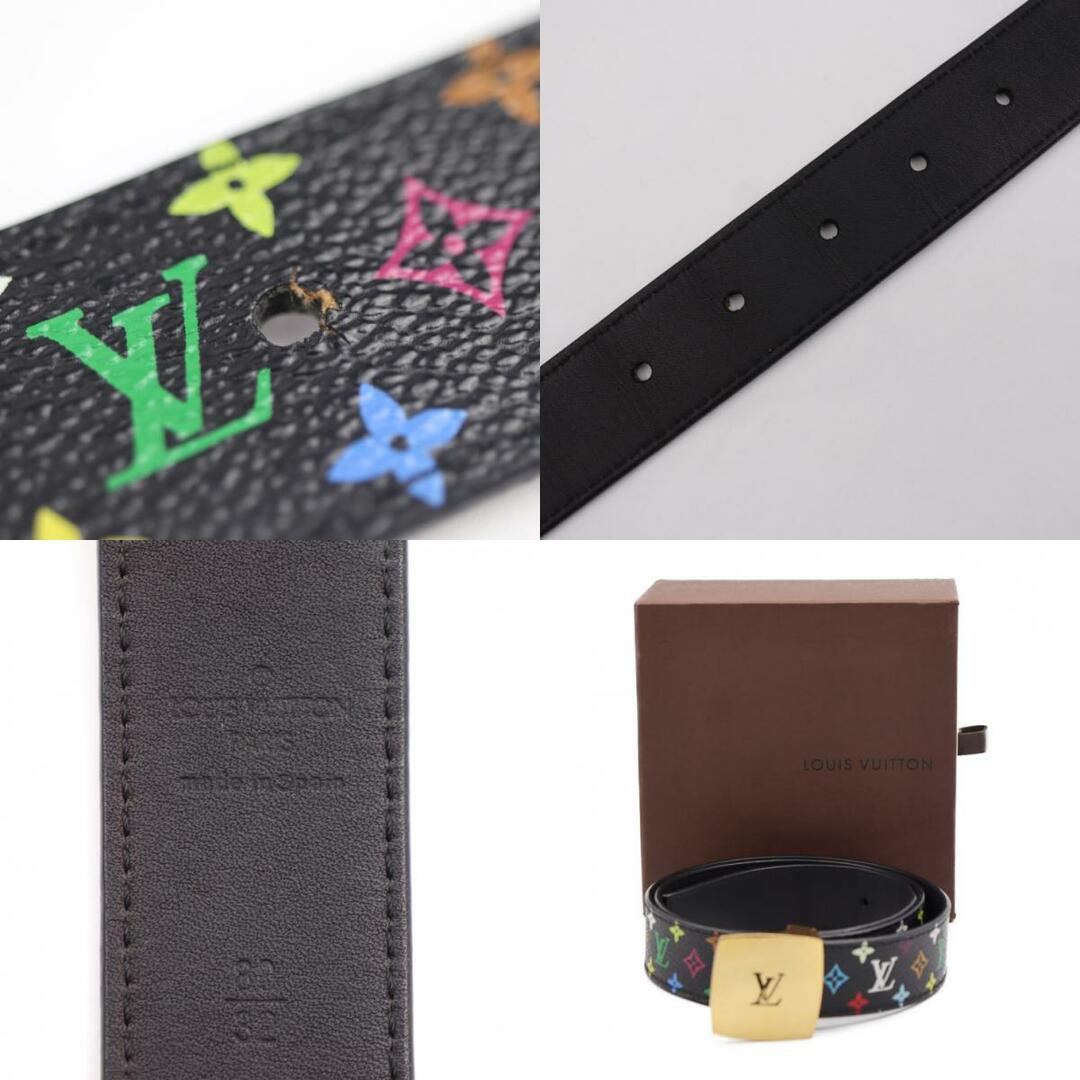 LOUIS VUITTON(ルイヴィトン)のLOUIS VUITTON ルイ ヴィトン モノグラムマルチカラー サンチュール LVカット ベルト M6890 PVC レザー  ノワール ブラック ゴールド金具  ビトン 80/32【本物保証】 レディースのファッション小物(ベルト)の商品写真