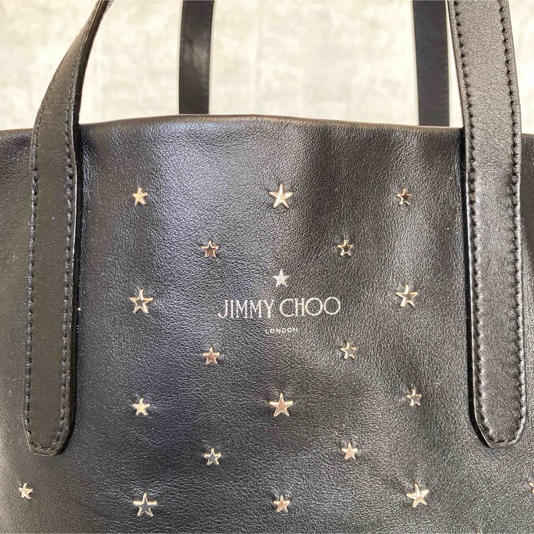 【極美品】JIMMY CHOO SOFIA/S 黒 スタースタッズ トートバッグ