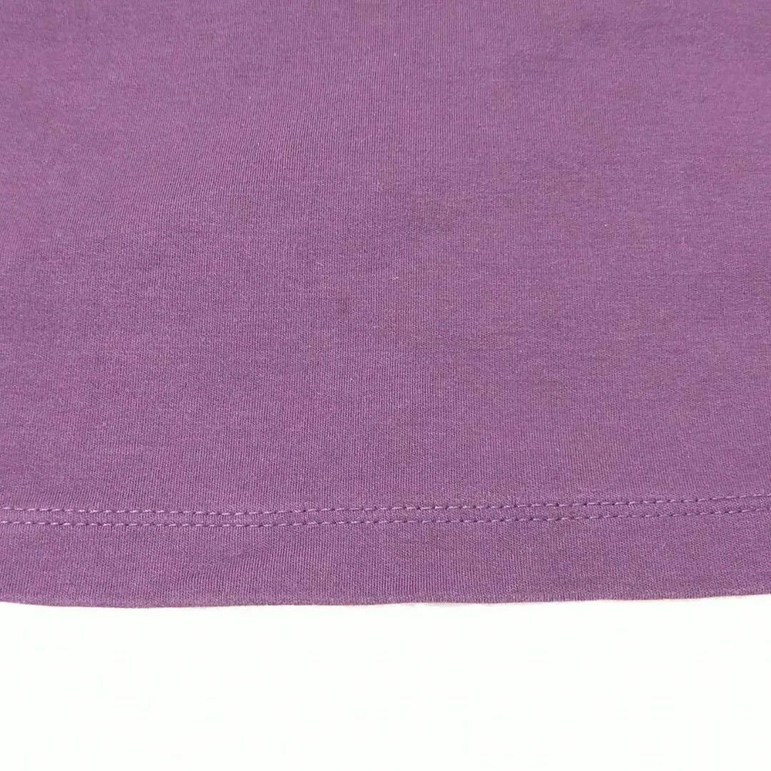 エシーム レディース【M】七分袖ワンピース 綿100％ ゆったり シンプル 紫系 レディースのワンピース(ロングワンピース/マキシワンピース)の商品写真