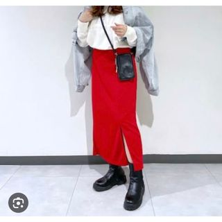 ダブルクローゼット(w closet)の【新品】wcloset スリットタイトスカート(ロングスカート)