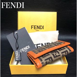 フェンディ(FENDI)のFENDI フェンディ ズッカ柄 6連キーケース キャメル(キーケース)