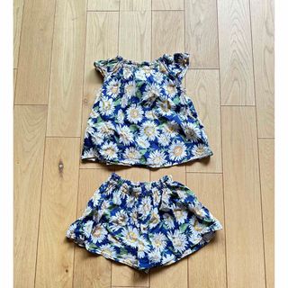 ブランシェス(Branshes)の花柄セットアップ　80サイズ(ワンピース)