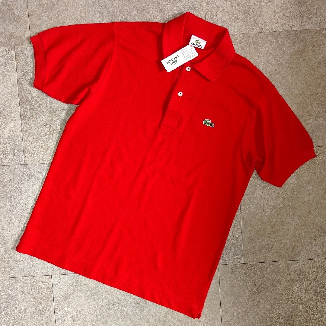 LACOSTE】ラコステ 新品未使用品 鹿子ロゴポロシャツ レッド - ポロシャツ