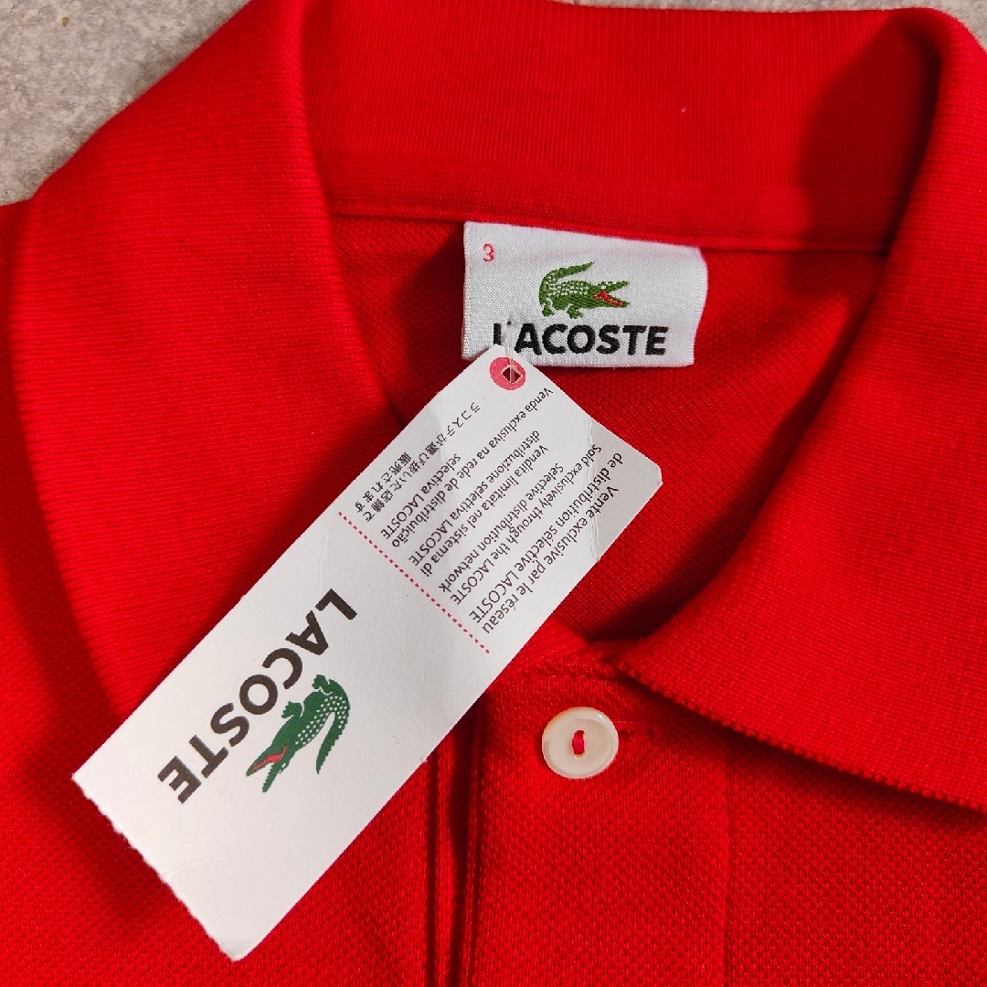 LACOSTE】ラコステ 新品未使用品 鹿子ロゴポロシャツ レッド - ポロシャツ