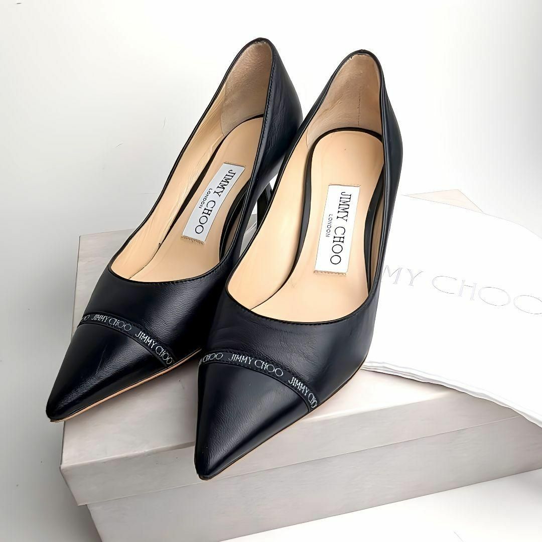 JIMMY CHOO(ジミーチュウ)の新品そっくりさん⭐ジミーチュウJIMMY CHOO ロゴRene65パンプス34 レディースの靴/シューズ(ハイヒール/パンプス)の商品写真