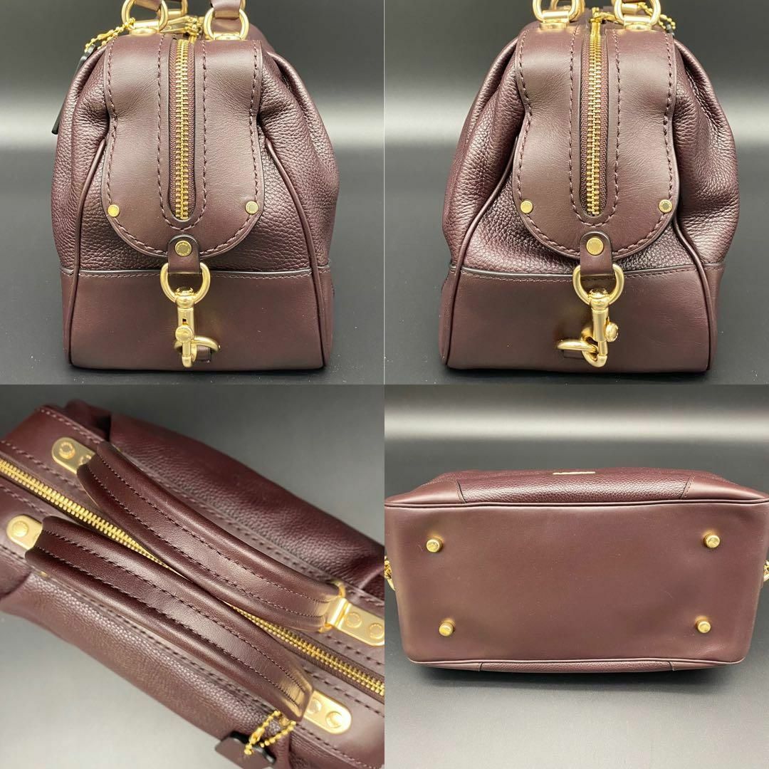 極美品】coach 69621 ミニボストン ロゴ 金プレート チャーム | www ...