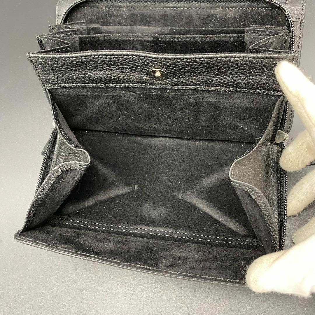 【美品】2way オーストリッチ がま口 スクエア ハンドバッグ 財布 小銭入れ 7