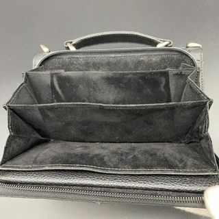 【美品】2way オーストリッチ がま口 スクエア ハンドバッグ 財布 小銭入れ