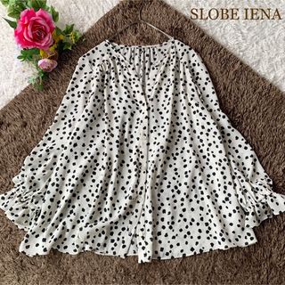 スローブイエナ(SLOBE IENA)のスローブイエナ モノトーン レオパード ギャザー ブラウス スキッパー フリル(シャツ/ブラウス(長袖/七分))