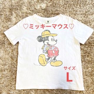 ジーユー(GU)の希少品 ミッキーマウス Tシャツ L アウトドア GU(Tシャツ(半袖/袖なし))