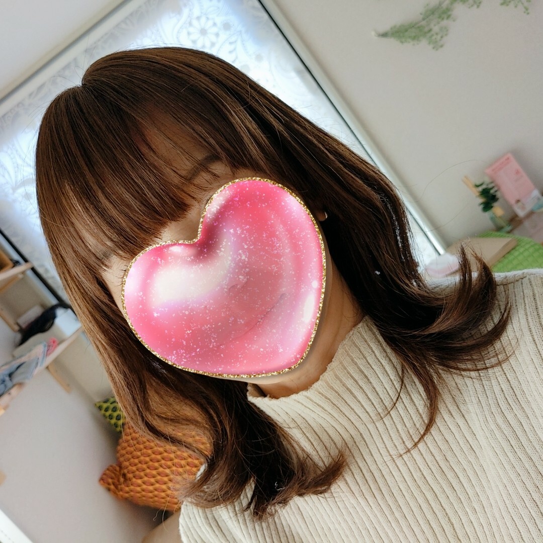 ヘアドネーション✨サラサラ人毛100%✨外ハネ　ブラウン　後れ毛・うぶ毛カット済み　人毛ウイッグ